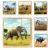 6-in-1 Wooden Animal Puzzle – Montessori Cube Toy for Kids – Realistic African Safari Animals Educational Wood Blocks for Toddlers Ages 3–6