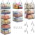 6-Tier Extended Depth Hanging Closet Organizers and Storage for Closet Organization, Stackable Hanging Shelves with Hooks for Clothes Sweaters Towels Purses, Fits Closet Shelves & Wire Metal Shelving