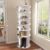 6-Tier Rotating Shoe Rack Tower, 360° Spinning Shoe Organizer for 24 Pairs, Freestanding Revolving Storage Rack, White Spinning Organizer, Display Storage Rack, for Corners, Closets