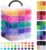 6000 Pcs Pony Beads Jewellery Making Kit, 30-Colour Rainbow Plastic Beads with Storage Box, 6x9mm, Bracelet Hair Accessories Keychain DIY Craft Supplies for Adults Kids Beginners (Set 01)