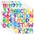 600 PCS 16 Sheets Letter Stickers 2 Inch Large Alphabet Sticker Vinyl Self Adhesive Waterproof Number Sticker Suitable for Indoor Outdoor Mailbox Poster Crafts (Cartoon,Multicolor)