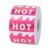 600 PCS Rave Hot Stickers, 2 x 1-1/5 Inch Flame Shaped Holographic Pink Hot Warning Labels, Hot Stickers for Music Festivals, Marking for Restaurant Supermarkets Stores Shops,Spicy Food