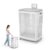 60L Rolling Plastic Laundry Hamper with Lid, 4 Wheels and Side Compartments