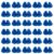 60pcs Cheerleader Pom Poms with Baton Handle Blue Metallic Pompoms for Kids Adults Sport Team Party Dance Cheering
