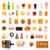 60Pcs Mini Resin Food Toys Dollhouse Accessories for Kitchen Pretend Play Set