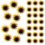 60pcs Orange Plastic Sunflower Push Pins Decorative Thumb Tacks
