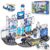 60PCS Police Station Magnetic Tiles Set with 6 Magnetic Dolls,Magnet Tiles Building Blocks for kids,Toy for Boys 3-5 4-8-12 Gifts,STEM City Police Toys Include Policeman,Puppy,Criminal,Vehicles,Prison