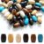 60Pcs Wooden Beads for Crafts, BetterJonny Large Hole Natural Wood Beads 30 * 20mm Tube Round Wooden Spacer Beads Hair Braid Beads for Macrame Bracelet DIY Craft Handmade Decor (6 Colors)