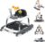 5-in-1 Music and Lights Foldable Baby Walker, Baby Walker with Wheels Portable with 5 Adjustable Heights, Infant Toddler Walker for Baby Boy Girls 6-18 Months（Grey）