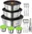 13 Pack Stainless Steel Salad Bowls Set with Lids Dressing Cups | 85/68/50oz Salad Containers, Includes 3 Dressing Cups, Forks, Spoons & 1 Tong – Dishwasher Safe Salad Bowls to Go for Lunch