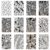 6 / 12Pcs PET Stencils 12x8in Leaves Flower Drawing Templates for Painting Art Wall Decoration Messy Floral Geometric Stencil