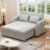 61.6″ Pull Out Sofa Bed Convertible Loveseat with USB Ports, White+Gray