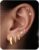 Gold Stud Hoop Earrings