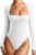 REORIA Womens Square Neck Long Sleeve Bodysuit