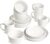LE TAUCI Dinnerware Sets with Mugs for 4, Stoneware Plates and Bowls Set, Stackable, Microwave & Dishwasher Safe Ceramic Dishes, 16-Piece, White (10″ Dinner & 8″ Salad Plates, 6″ Bowls, 18 oz Cups)