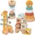 Nene Toys Montessori Toys for 1 Year Old – 4-in-1 Wooden Sensory Toy Set with Stacking Rings, Rainmaker, Giraffe Bead Maze & Activity Blocks – Educational Gift for Toddlers, Boys & Girls Age 1+