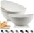 PYRMONT 9.6 Inch Serving Bowls, Large Serving Dishes for Wedding Parties, 60 Oz Bowls for Salad, Side Dishes, Ramen, Oval Shape, Freezer & Dishwasher Safe, Set of 4 – White