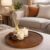 E-ROOM TREND Round Acacia Wood Decorative Tray