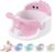 Baby Bath Seat for Babies 6 Months & Up Sitting Up | 360° Stable Toddler Bath Chair with One-Touch Button | Baby Bath Tub Seat with Suction Cups | Open Design, Compact, Detachable, Non-Slip (Pink)