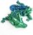 Flavery 3D Printed Dragon – 24 inch Large Pearly Sheen Articulated Dragon Fidget Toy, 3D Printed Gift for Birthday, Figurine Decor(Green Mix Blue)