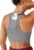 BRXL High Support Front Closure Phone Pocket Sports Bra Padded Racerback Workout Running Zip Bra