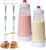 Pancake Batter Dispenser Bottle Kit with 7 Accessories, 1000ml Silicone Squeeze Pancake Mixer Bottle with Whisk Ball and Stand Base, Pancake Shaker Bottles for Cupcakes Muffins Waffle Crepes(2pack)