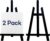 Artkey Black Wooden Display Easel Stand, 13 Inch Folding Tabletop A-Frame Mini Easels for Canvas, Photos, Wedding Signs & Menus, Solid Radiata Pine Wood, 2 Pack