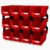 LEADLOONG 12 Pack Stackable Storage Bins Heavy Duty Parts Organizer Red