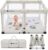 Foldable Baby Playpen, 50″x50″, Beige | 1-Minute Setup, Lightweight Portable, Carry Bag Included, Indoor Outdoor Use, For Babies & Toddlers