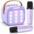 TAEMVV Mini Karaoke Machine for Kids with 2 Wireless Microphones, Purple | Karaoke Speaker, Bluetooth, Magic Voice Changer, LED Lights, Birthday Gift for Girls and Boys Ages 4-12