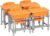 BESTonZON 4 Sets Miniature School Desk and Chair Model, 1:12 Scale Dollhouse Classroom Furniture Set, Plastic Mini Table Chairs for Diorama, Doll House Accessories & Mini School Supplies