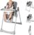 Tinyiota 4 in 1 High Chairs for Babies and Toddlers with Wheels, 8-Height Adjustable & 3-Position Recline, Easy Clean, Dishwasher Removable Tray, Foldable HighChair for Infant, Meets ASTM Safety, Grey