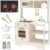 Nene Toys Wooden Play Kitchen for Toddlers & Kids – Toy Kitchen Playset with Lights & Sounds Stove, Sink, Faucet, Microwave, Oven + Food Accessories – Montessori Pretend Play Gift, Ages 3-6