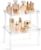 Spice Organization for Cabinet, 2 Pack Stackable Acrylic Shelf Set, Versatile Spice Rack Organizer for Kitchen Pantry, Countertop, Bathroom, Office, Apartment, Ideal for Small Spaces and Gift Giving