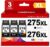 MEGAIN 275XL 276XL Ink Cartridges Compatible for Cannon PG-275 275 XL and CL-276 276 XL Ink Cartridge for Canon PIXMA TR4700 TR4720 TS3700 TS3722 TS3500 TS3522 Printers (2 Black,1 Color Combo Pack)
