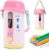 Electric Pencil Sharpener, Low Noise Fully Automatic Pencil Sharpener for Classroom,6.9-10.8mm Colored/Jumbo Pencils, Auto in & Out,Rechargeable Hands-Free Sharpener for Home/Office, Pink
