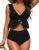 Women Ruffle Bikini Set High Waist Tummy Control Two Piece Swimsuits | Tie Back Bikini Top,Removable Bra Pads, Adjustable Straps, Beach Vacation Pool Party Cruise Hawaii Honeymoon Swimming Suits
