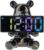 Resin Bear Statue Digital Clock Home Decor, Fluid Bear Tray Sculpture, Graffiti Art Figurine Home Ornament Decoration for Office, Living Room, Bedroom, Book Shelf, TV Cabinet, Desktop (Black)