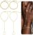 ÌF ME 4Pcs 14K Gold Plated Hand Chain Bracelet