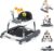 5-in-1 Music and Lights Foldable Baby Walker, Baby Walker with Wheels Portable with 5 Adjustable Heights, Infant Toddler Walker for Baby Boy Girls 6-18 Months（Grey）