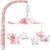 FEISIKE Mobile for Crib Bassinet Girls Baby Mobiles with 3 Modes Digital Music Box（Turn Only, Music Only, Turn & Music, 35 Lullabies, Pink Elephant Nursery Mobile, Clamp Type, Pretty Box Packaging