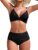 UMIPUBO Women Tummy Control Bikini Set High Waisted Full Coverage Two Piece Swimsuit V Neck Pearl Accents Bathing Suit
