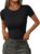TRENDY QUEEN Ribbed Knit Fitted T-Shirt