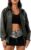 Women’s Oversized Leather Jackets Faux Zip Up Motorcycle Jackets