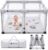 Foldable Baby Playpen, 1-Minute Setup, Lightweight Portable Playpen with Carry Bag, 50″x50″ Indoor Outdoor Safty Play Yard for Babies & Toddlers, Light Gray