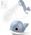 Whale Baby Bath Sprayer, Control the Flow Hands-Free 2 Gentle Modes | Rechargeable baby bath sprayer with wall-mounted suction, hands-free shower for newborns & toddlers, gentle hair & body rinse