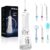 WellLeo Water Flosser for Teeth, 300ML Cordless Oral Irrigator Rechargeable Dental Flosser Picks with 5 Modes 5 Jet Tips,IPX7 Waterproof Teeth Cleaner for Braces Gum Care, Home Tra