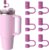 YOTIME 6Pcs Silicone Straw Covers Cap, 0.39in/10mm Straw Toppers Compatible with Stanley Cup 40 & 30 oz, Reusable Dust-Proof Cover Cap for Tumbler with Handle, Rose Red