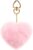 Stelle Pom Pom Keychain Rabbit Fur Bag Charms Fluffy Cute Keychains Purse Backpack Accessories Gifts for Girls/Women(Pink,Heart)