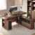 63″ L Shaped Executive Standing Desk w/ File Cabinet,Power Outlets